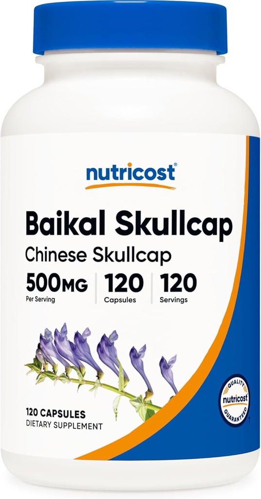 Nutricost Baikal Skullcap 500mg, 120 Vegetariske kapsler - Non- GMO, Gluten Free