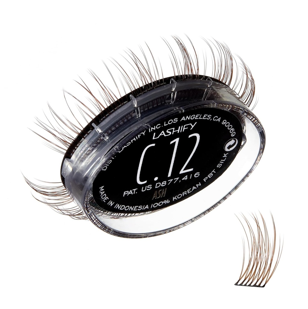 Lashify Curl 12mm Gossamer Eyelash Extensions Refill, Ash Color, DIY False Plashes for a Natural look