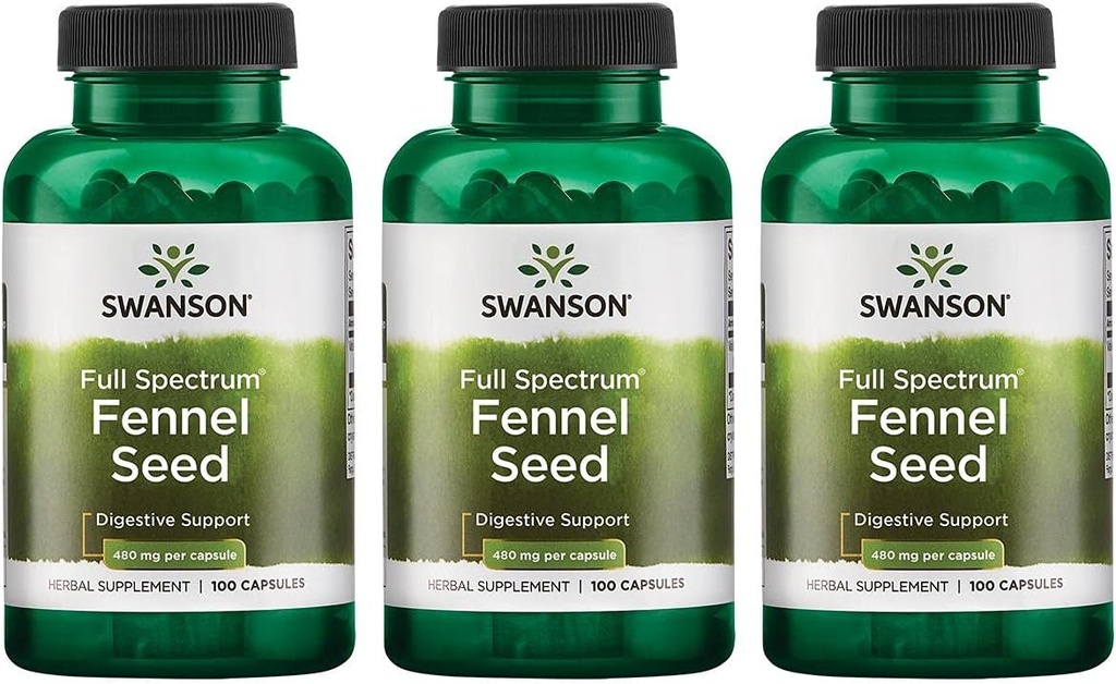 Swanson Fennel 480 Milligram 100 kapsler (3 stk.)