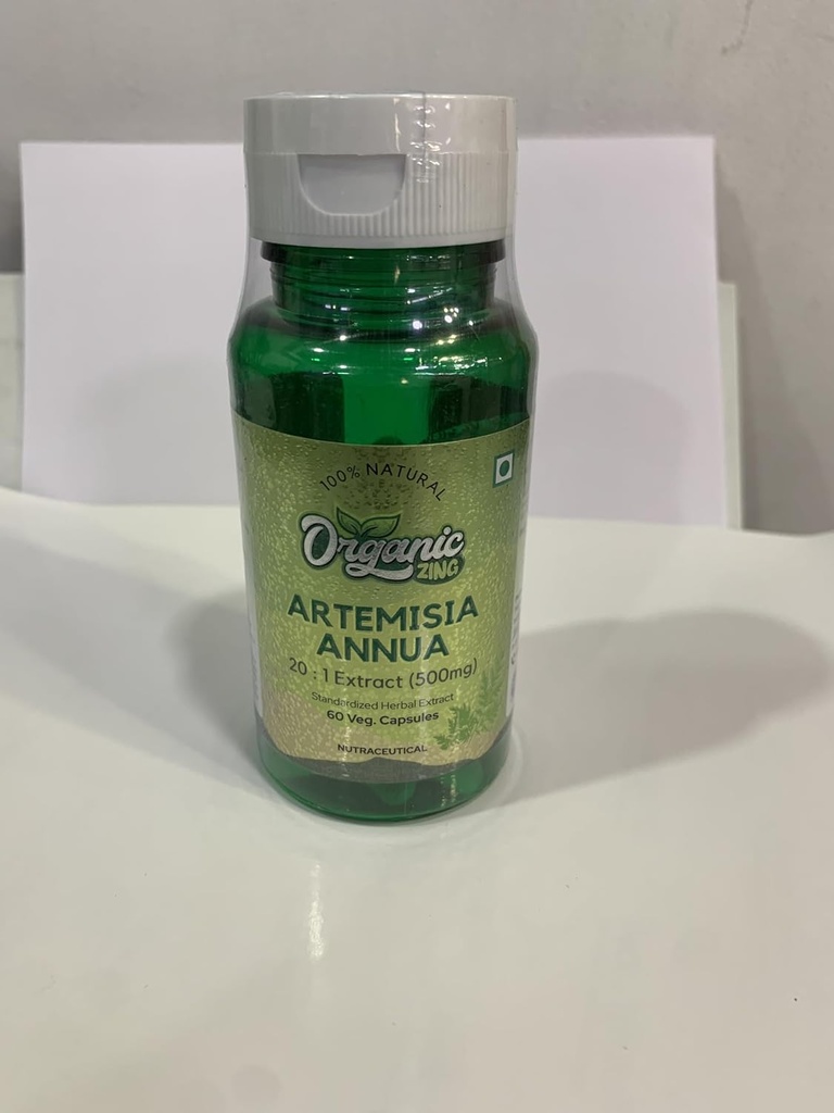 ORGANISK ZING Artemisinin Kapsler udvundet af Artemisia Annua (Sweet Wormwood) - Vegan & Gluten Free - 60 Kapsler 500mg