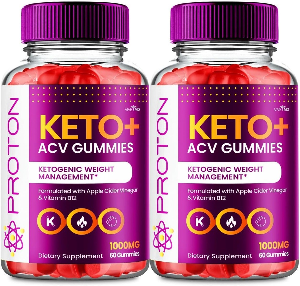 Vive MD Proton Keto ACV Gummies Advanced Weight Management, Protein Keto ACV Gummies, Proton Keto Plus Gummies med Apple Cider Vincities Supplement 1000mg, Proton Keto + ACV Gummies Anmeldelser (2 Pack)