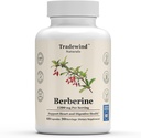 Berberine supplement - Berberine HCl 1200mg - Metabolisk støtte - Vegan - Non- GMO - Gluten Free - 60 Vegetabilske kapsler