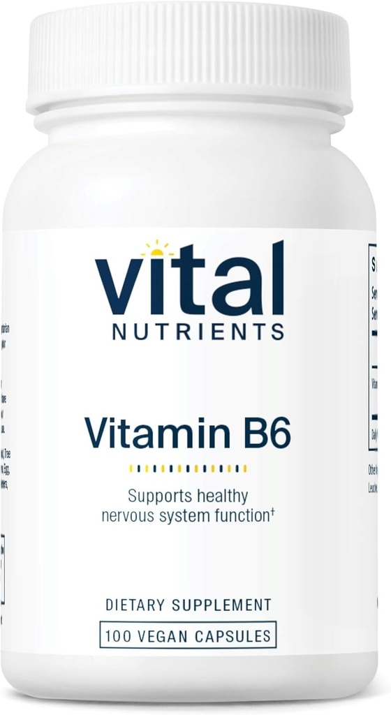 Vital Nutrients Vitamin B6 Removal 124; Vegan Methylerede B6 Vitamin til Nervesystemet, Muskel, Knogler Sundhed * Removal 124; High- Potency Vitamin B6 til menstruation * Removal discomfort * Removal 124; Gluten, Dairy, Soy Free Removal 124; 100 Kapsler