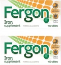 Fergon High Potency Iron Supplement Tablets, 100 Greve, pakke med 2