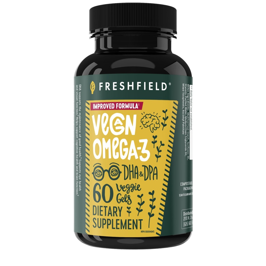 Vegan Omega 3 DHA: Alger Oil, Mest Anmeldt, Carrageenan Free, Sustainable, Testet, Ingen Heavy Metals, Fish Oil Alt, Plantebaseret Omega. Understøtter hjerte, hjerne, fælles sundhed m / DPA