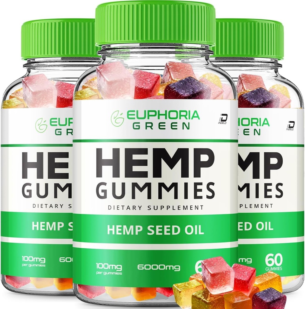Euphoria Green Hamp Gummies - med Hamp Seed Extract EuphoraGreen Hamp Gummies Tinnitus Herbal Supplement, Sundhed og Wellness Support, Alle naturlige Euphoria Green Hamp Gummies (3 Pack - 180 Gummies)