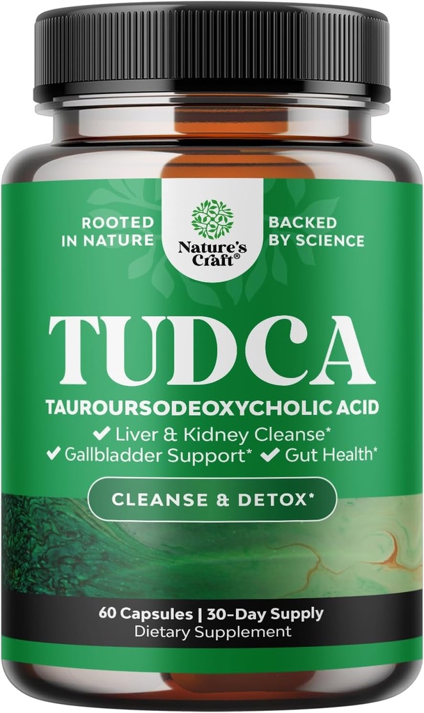 Advanced Bile Salt TUDCA Supplement - Ekstra styrke TUDCA 500mg per servering Bile Salte til Gallablære Nyre og Lever Support - Høj renhed Tauro Ursodeoxycholsyre Lever og Gallablære Cleanse