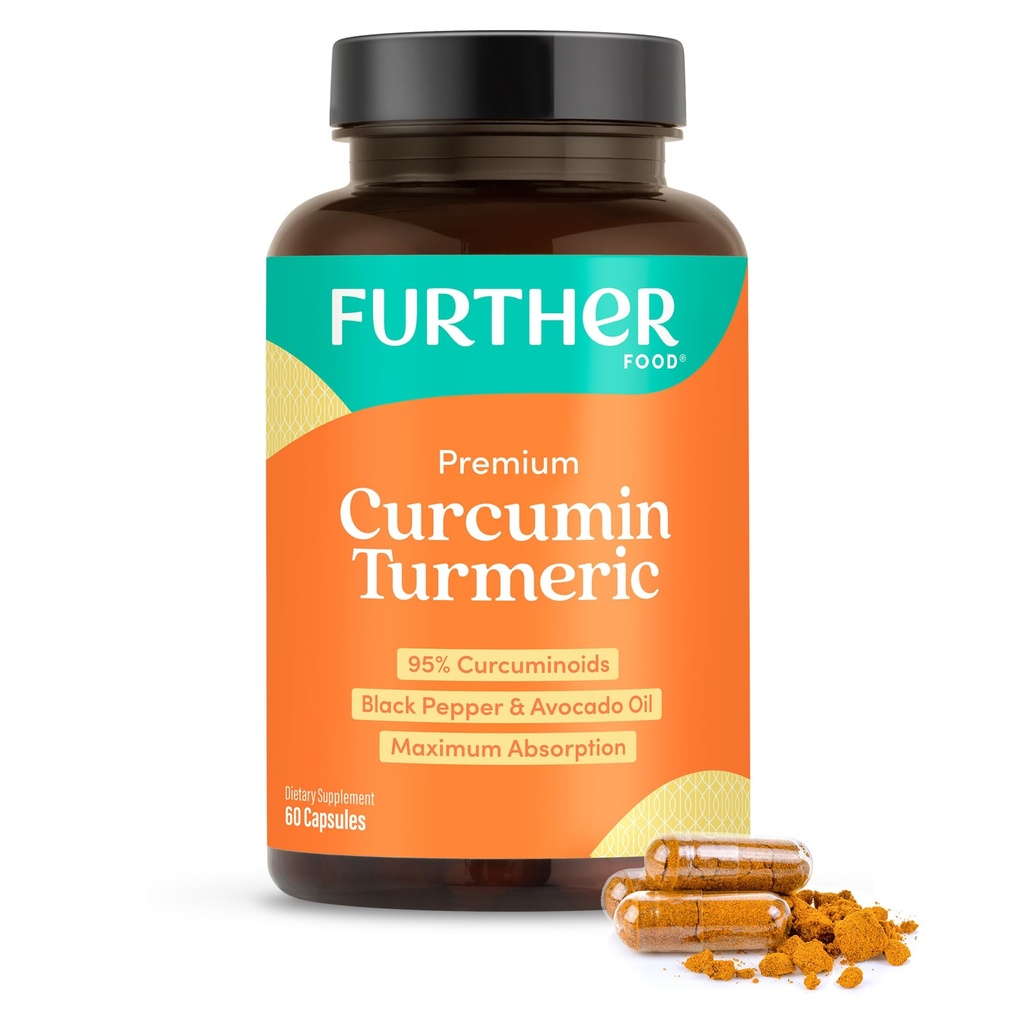 Yderligere mad Premium Curcumin Gurkemeje, maksimal styrke, 500 mg, 60 kapsler