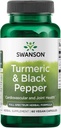 Swanson Turmerisk & Sort Pepper - Økologisk fælles sundhed, hjerte sundhed, fordøjelse, og leverstøtte supplement - Naturlig formel for forbedret biotilgængelighed & Absorption - (60 Veggie kapsler)