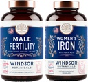 WINDSOR BOTANICALS Mand Fertilitet supplement og jernpiller med folinsyre - Fertilitet og prænatal Bundle