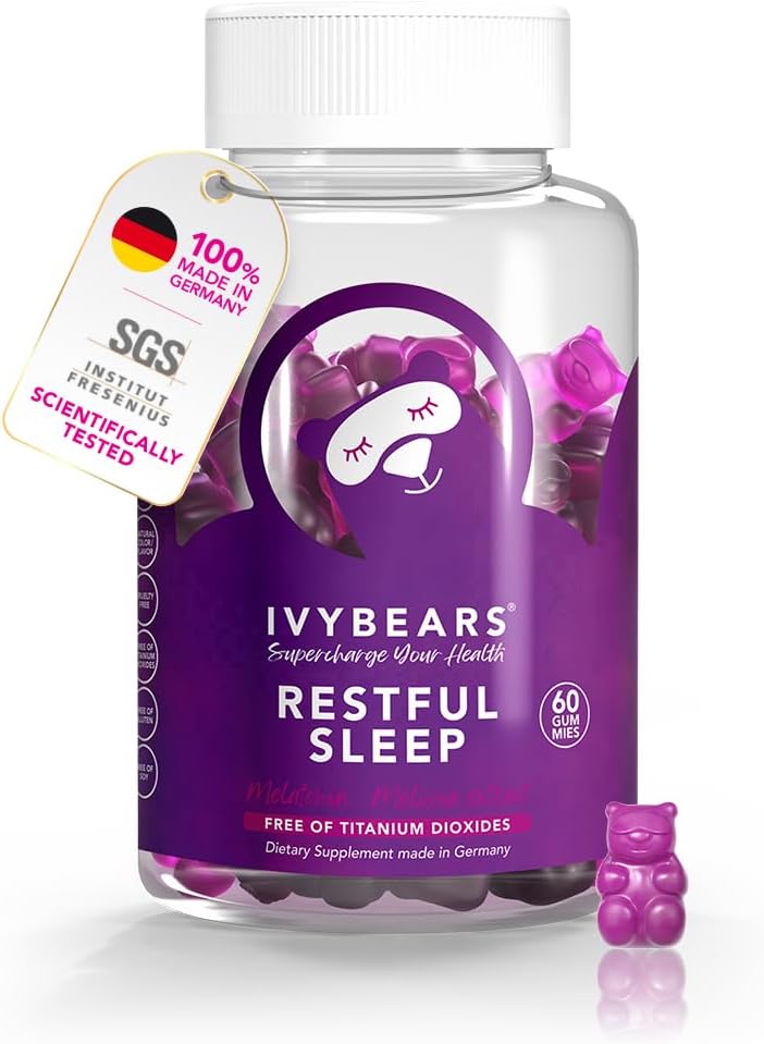 Hurtig fungerende Melatonin Gummies - 5 mg Melatonin - 100% Natural Flavor - med Lactium, L- Theanine & Lemon Balm - med AI Sleep Assistant - Natural Sleep Support - Vegan - 60 stykker = 30 dages forsyning