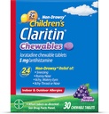 Børns Claritin Chewables 24 timers Allergi Relief, Non Drowsy Kids Allergi Medicin, Grape Antihistamin Chewable Tablets, 30 Greve