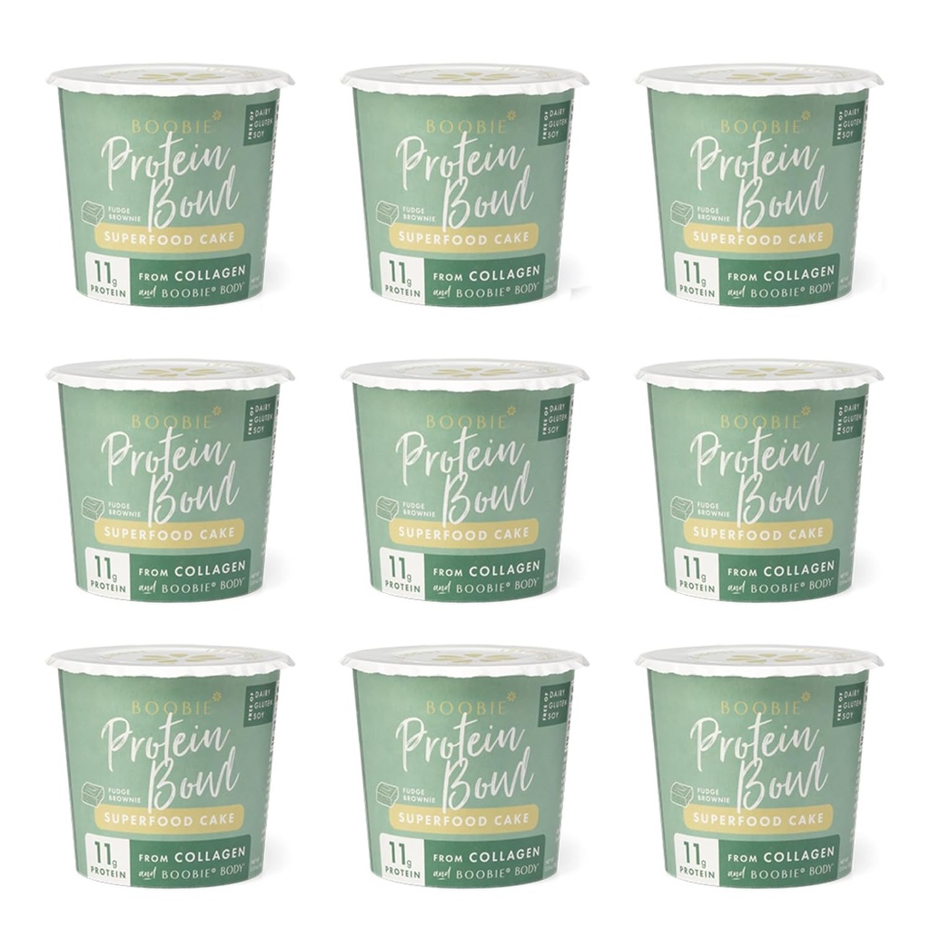 Boobie Superfood Protein Bowl med Grass- Fed Collagen til Amning og Post- Partum Support, Fenugreek- Free, Gluten- Free, Dairy- Free - Fudge Brownie (9 Greve)