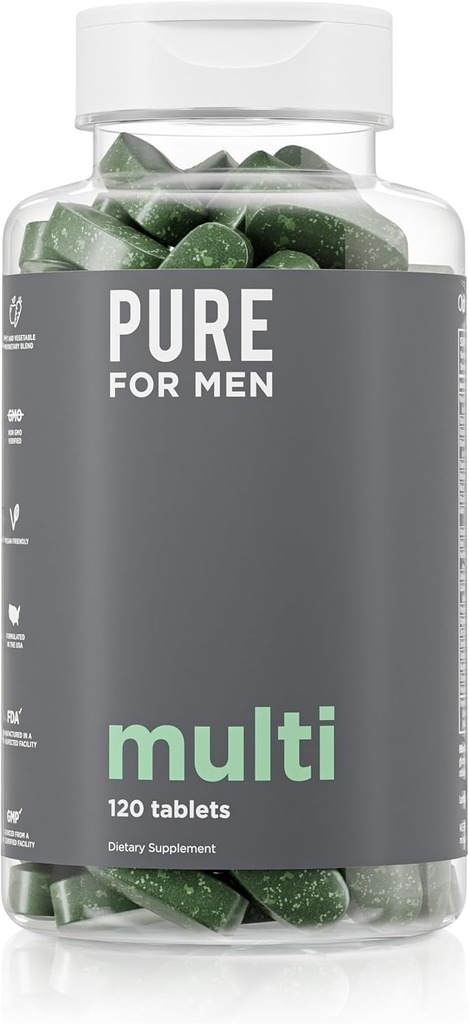 Rene for mænd Multivitamin Supplement Note 124; Energi, Mood Support, Stærke Bones, Antioxidanter, Mineraler