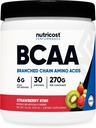 Nutricost BCAA Powder (Strawberry Kiwi, 30 Servere) - Optimal 2: 1: 1 Ratio