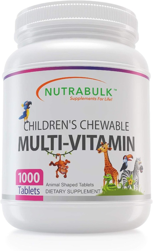 Børne 's Chewable Multi- Vitaminer - Fremme Kids' samlede udvikling - USA- Made, Kan hjælpe til at understøtte immunforsvar, ben, hjerne & samlet godt Being- Vegan & Gluten Free - 1000 Cherry Tablets