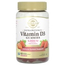 Solgar Vitamin D3 Gummies til voksne 5,000IE Ultra Potency Vitamin Immunsystem Støtte til kvinder & mænd - Tasty Strawberry Flavor, Gluten & Gelatine Free Gummy, 2 måneder Tilgang, 60 Servering, 2 g sukker