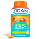 Zicam Daglig immunforsvar, vingummi supplement, zink, C-vitamin og D-vitamin, Citrus Strawberry Flavor, 70 Greve