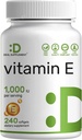 E-vitamintilskud, 1000 IE per servering, 240 Softgels - Ekstra styrke Antioxidant Protection - Biotilgængelig stabil form - hud, hjerte, hjerne, & immunforsvar - non-GMO