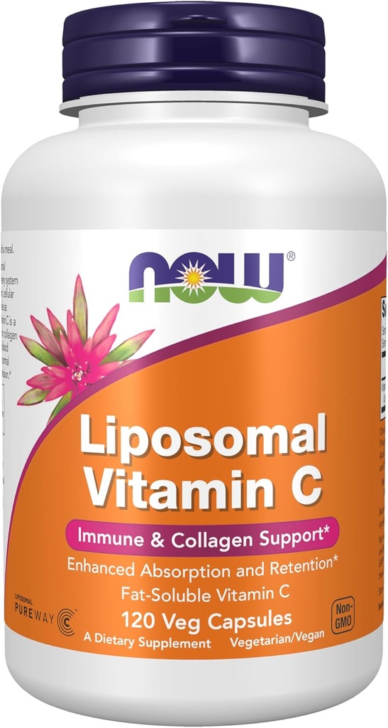 NU Kosttilskud, Liposomal C-vitamin, immunforsvar og kollagen support, 120 Veg kapsler