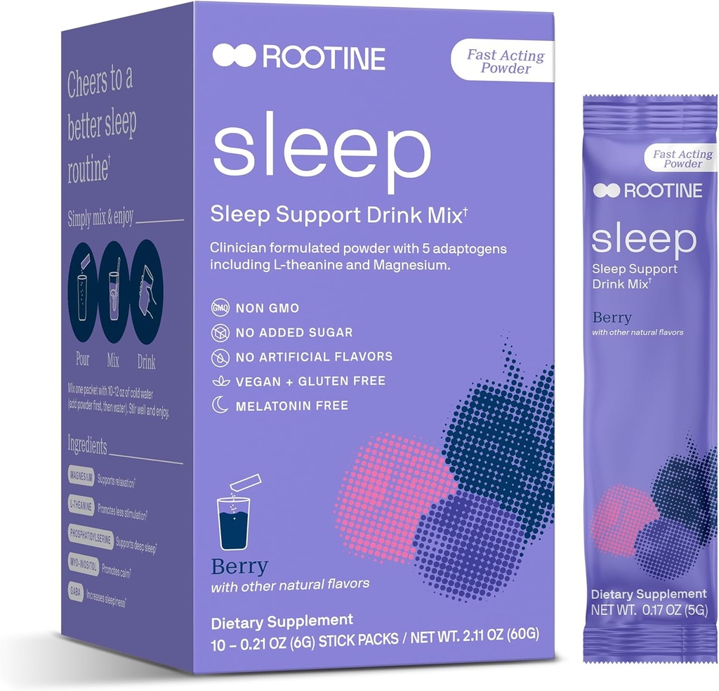 Søvntillæg, Melatoninfri Magnesiumpulver, GABA, L- Theanin, Myo- inositol, Roligt Sleep Drink Mix for at hjælpe med at slappe af, Søvnpulver, Magnesiumpulver til søvn, Super Call Drink Mix 10pk