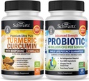 Turmeric Curcumin 1500mg 45 Count + Probiotic 40 Billion CFU 60 Count