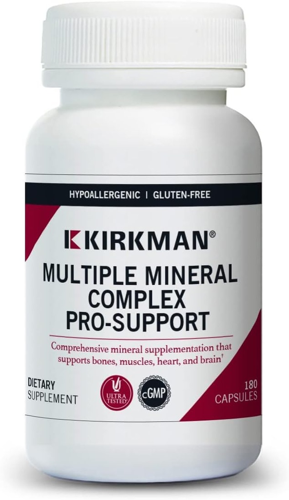 Kirkman Multiple Mineral Complex Pro- Support - Hypoallergic Medical 124; 180 Vegetariske Kapsler Medical 124; Mineraler
