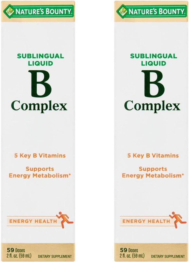 Nature 's Bounty Vitamin B Complex sublingual Liquid, 2 Oz (pakke med 2)