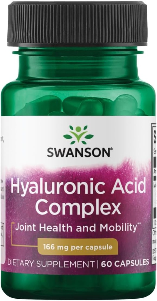 Swanson Super Potency Hyal- Joint Hyaluronic Acid Complex 166 Milligram 60 kapsler