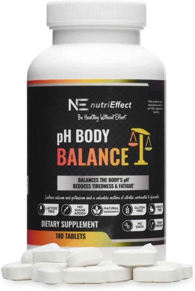 PH- balance: 124; alkaline tilskud til immunforsvar, træthedstillæg, ph Defense, Support Cellular: 124; Neutralisere syre, Balancer - 180 tabletter