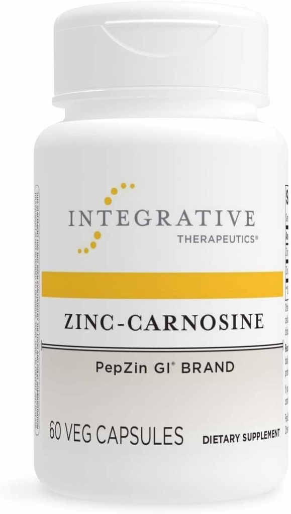 Integrative Therapeutics Zinc- Carnosine - fordøjelsesstøtte og Gut Health Support * - GI Tract Supplement - Vegan, Gluten- Free & Dairy- Free - 60 kapsler (60 Servere)