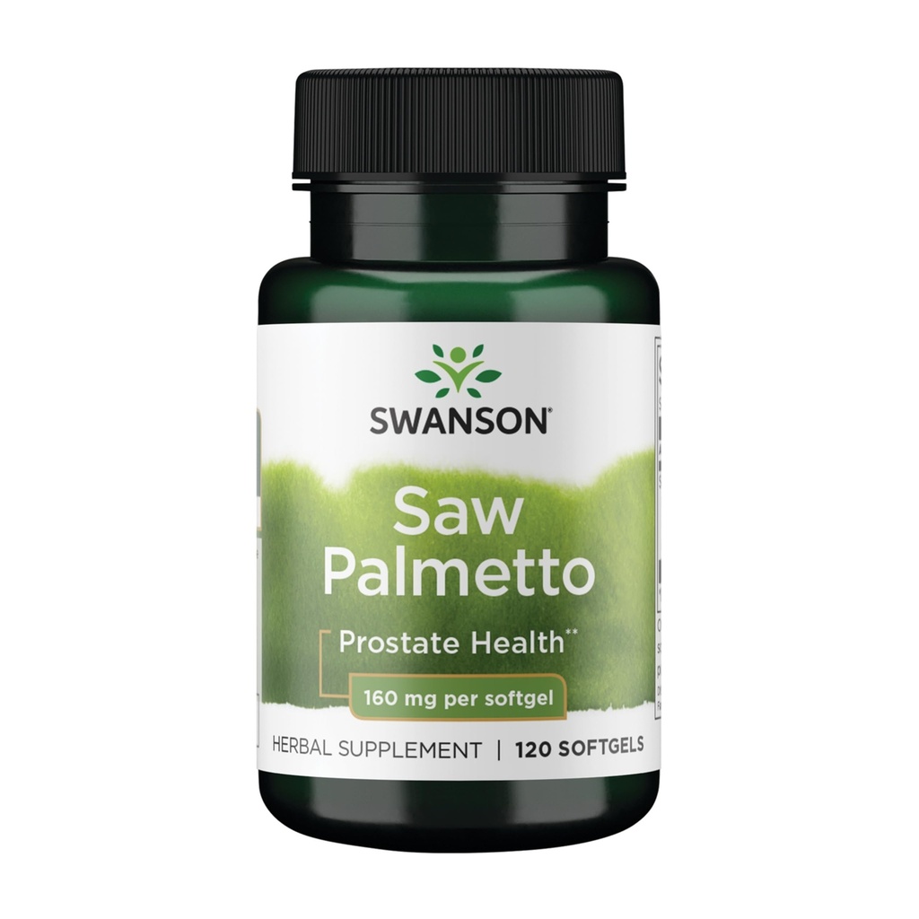 Swanson Saw Palmetto Mænd Prostata Health Hormone Support Urinary Health 160 Milligram 120 Sgels