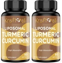 Liposomal gurkemeje 2200 mg med sort peber til forbedret absorption og fælles støtte, 60 bløddele (2 flasker)
