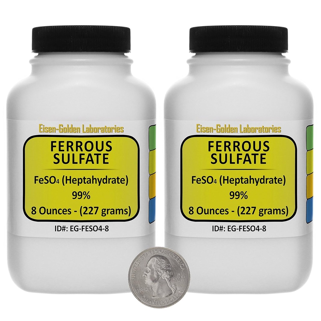 Ferrosulfat [FeSO4] 99% ACS Grade pulver 1 Lb i to Space- Saver flasker