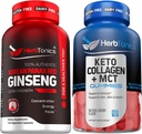 Koreansk rød Panax Ginseng 1500mg - høj potens Ginseng for energi, ydeevne og immunforsvar til mænd og kvinder - Keto Gummies med MCT + kollagen Ginseng 124; Sukker fri for aldring, hårvækst & stærke negle