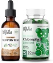 Wild & Organic Slippery Elm Tinktur 2 fl oz & Chlorophyll Gummies 60 Chews