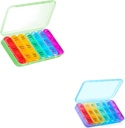 Asprink Green og Blue Pill Organizer 3 gange om dagen - - Ugentlig Pill Box 3 gange om dagen, Daily Pill Box 7 dag Medicine Organizer