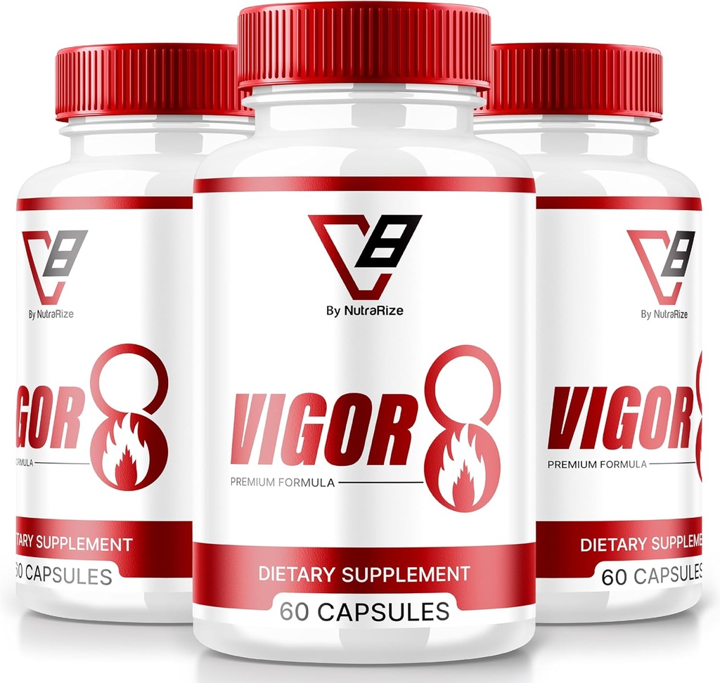 NutraRize (3 Pack) Vigor 8 for mænd, Vigor 8 Pills Male Enhancing Formel, Vigor Otte Supplement Kapsler Test Boost, Vigor8 Stamina Booster Anmeldelser Horny Goat Weed Tongkat Ali (180 Kapsler)