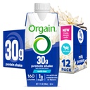 Orgain 30g High Protein Shake, Dairy Isolate Milk Protein, Vanilla Bean, 5g BCAA, 1g Sugar Per Serving, Meal Erstatning, Klar til at drikke, Keto Friendly, Gluten- Free 11 Fl Oz (Pack of 12)