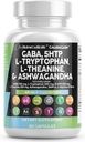 Clean Nutracatives GABA 750mg 5 HTP 200mg L Tryptophan 500mg L Theanine 200mg Ashwagandha SAM- e L- Glycine - Mood Support Vitaminer til kvinder og mænd med L- Tyrosine 5- HTP (5- Hydroxytryptophan)