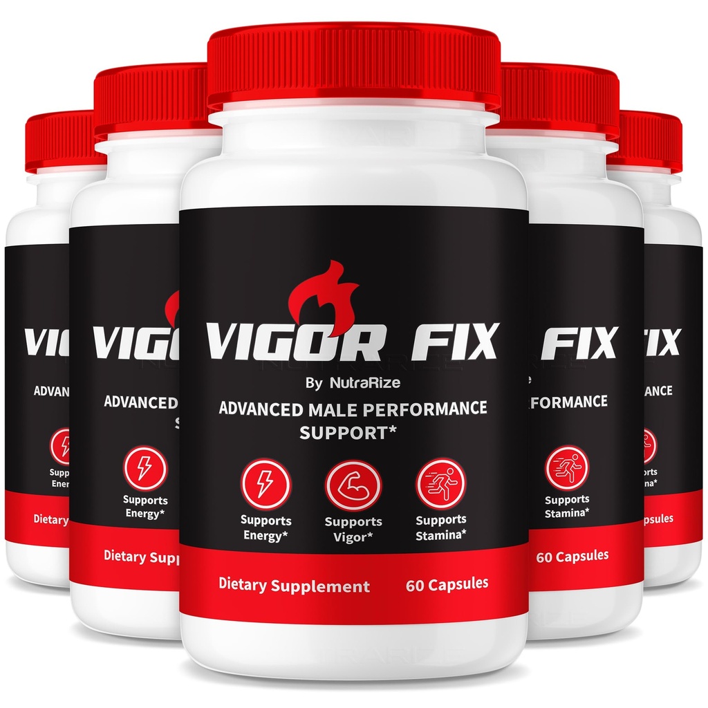 (5 Pack) Vigor Fix mandlige supplement, VigorFix piller til mænd, Daglig ernæring for total sundhed og sundhed, Vigor faste støttekapsler for tillid og energi, anmeldelser (300 kapsler)