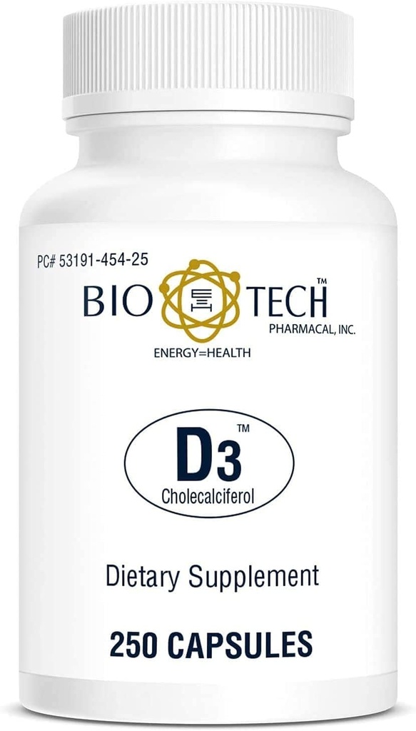 Bio- Tech Pharmacal Vitamin D3 (D3 1k IE, 250 Tæl)