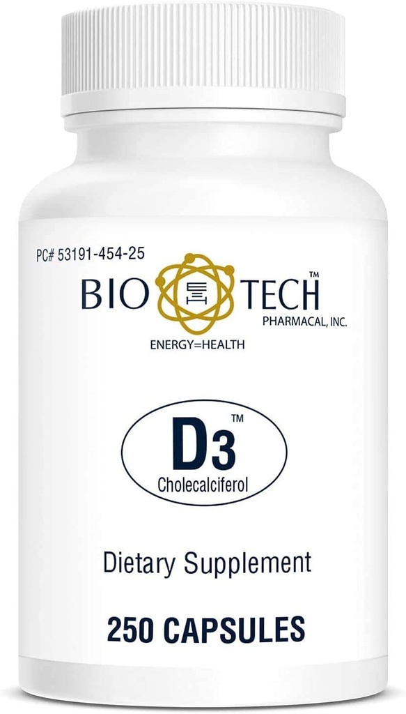 Bio- Tech Pharmacal Vitamin D3 (D3 1k IE, 250 Tæl)
