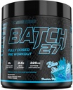 TC Nutrition Batch 27 Pre Workout Powder - 8g Citrulline, 3.5g Beta Alanine, 2.5g Betaine, 325mg Caffeine | Instant Energy, Focus, Pumps, & Strength | Nitric Oxide Booster 20 sv (Blue Slushie)