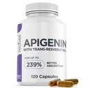 Avanceret Apigenin tillæg med Resveratrol for Superior Bioavailability- 50mg Apigenin for søvnstøtte uden Melatonin- Supplements Magnesium Threonate, L Theanine- 120 kapsler, Vegansk Friendly