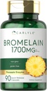 Carlyle Bromelain 1700 mg 10 mg 12, 90 Kapsler 12, 4; Ananas enzyme Supplement 124; Non- GMO og Gluten Free