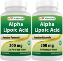 Bedste Naturals Alpha Lipoic Acid 200 Mg 120 Kapsler (120 Tæl (pakke med 2))