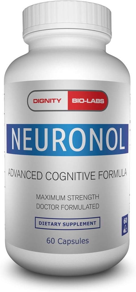 Neuronol af Dignity Bio- Labs: Brain Health Formel for Memory Support, Fokus, Klarhed og Koncentration - # 1 Nootrop formuleret w / Dmae, Bacopa Monnieri, Ginkgo Biloba & Mere.