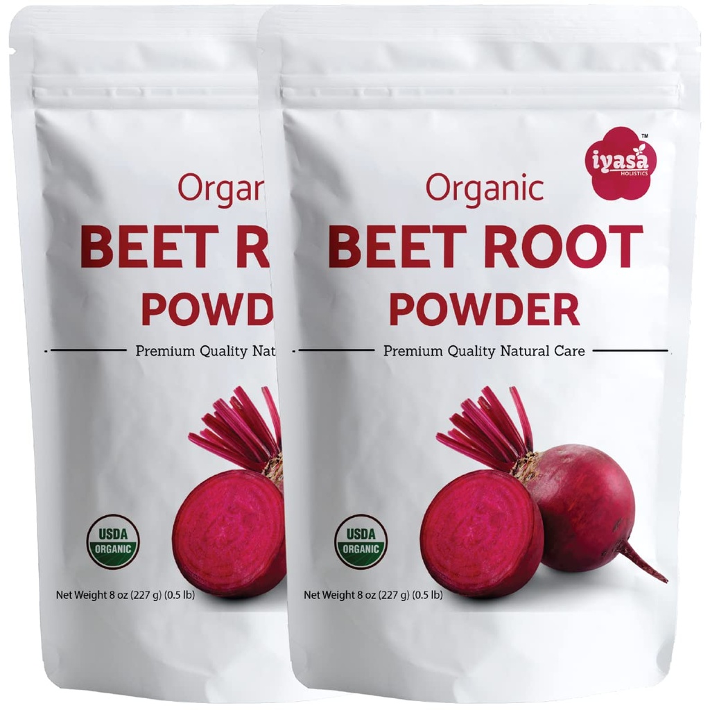 Iyasa Organic Beet Root Powder, Plant Based, Vegan, Gluten- Free, Beetroot Superfood til bagning og madlavning 1 LB 16 oz 453 gm
