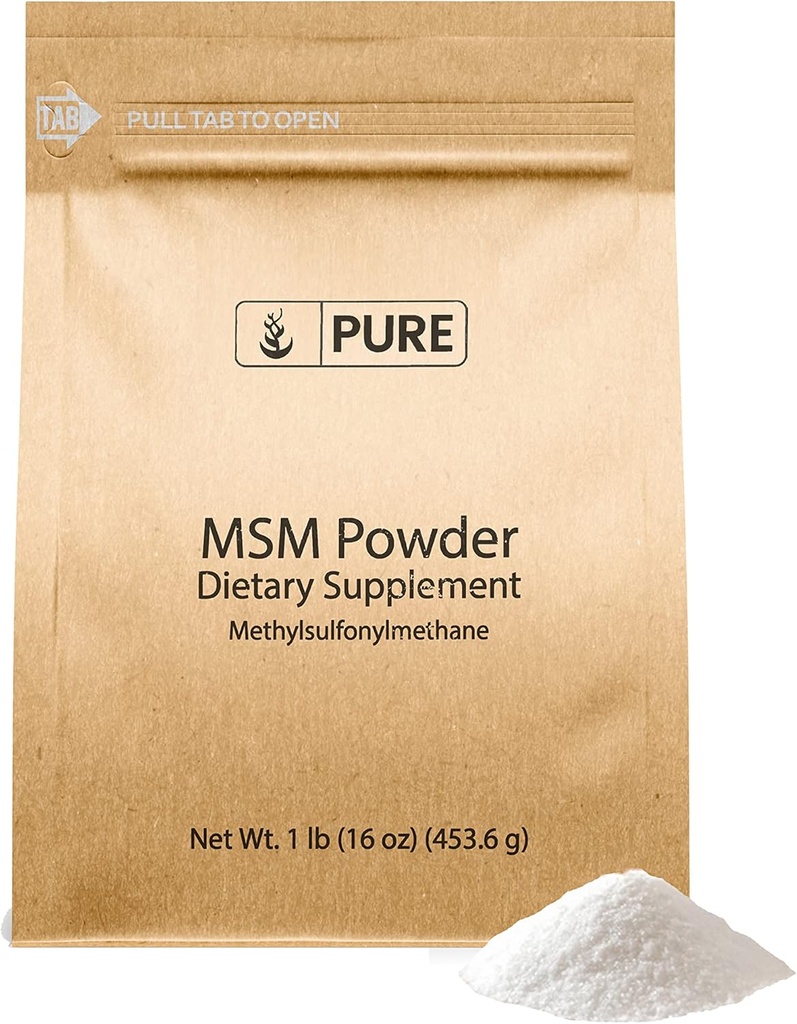 PURE ORIGINALSKE INGREDIENSER Methylsulfonylmethan (1lb) MSM, Natural Svovl Kosttilskud